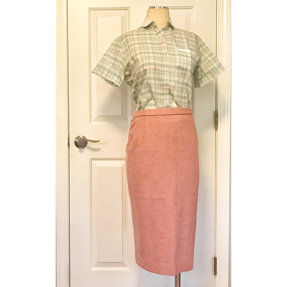 PENDLETON Vintage Straight Skirt Pink Winter Wool